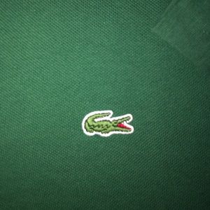 2 Button Green LACOSTE long sleeve Polo